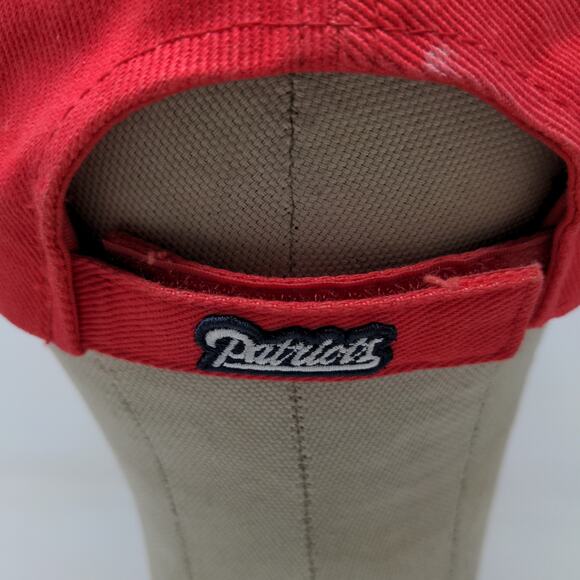 Reebok NFL Football New England Patriots Strapback Hat Red Embroidered Logo - Picture 8 of 13